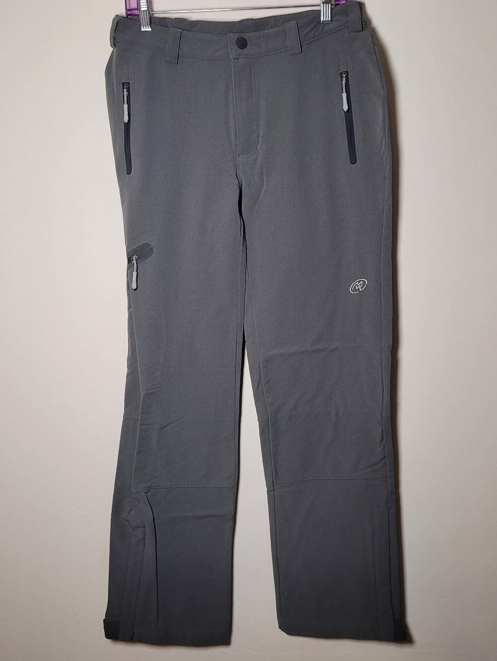 Cloudveil Men's Gray Outdoor Softshell Pants - Waterproof Zip Pockets Size M
